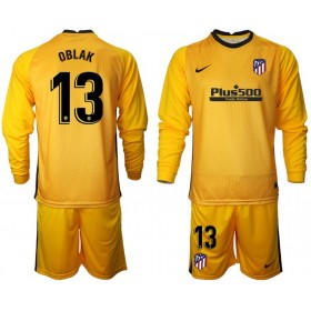 Koszulka Atlético Madryt Jan Oblak 13 Bramkarska Dziecięcy Stroje Piłkarskie 2020/21 M002 Długi Rękaw